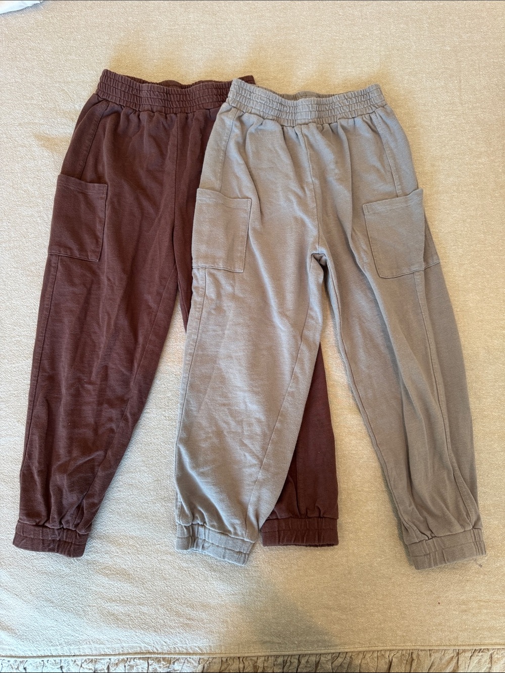 Rylee + cru big girls cargo joggers sz 6/7 casual, cargo, lounge (2 pair)